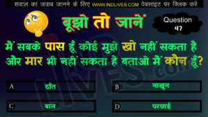 मैं सबके पास हूँ कोई मुझे खो नहीं सकता है और मार भी नहीं सकता है बताओ मैं कौन हूँ