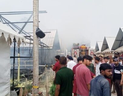 श्री आनंदपुर साहिब की टेंट सिटी में भीषण आग, दर्जनभर केबिन जलकर राख, बड़ा हादसा टला